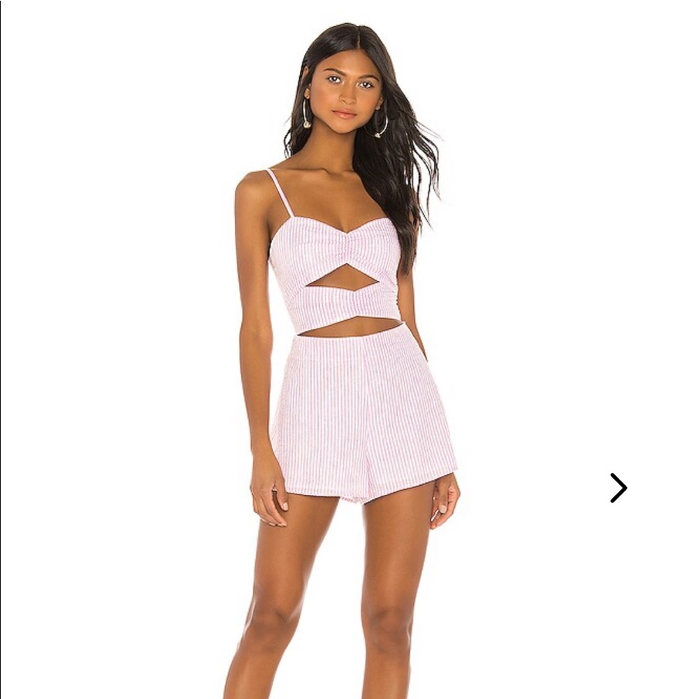 Lovers + Friends Layne Romper in Baby Pink